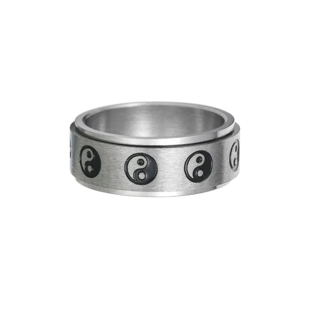 Unisex Rotating Ying Yang Ring